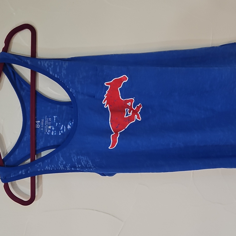 SMU PONY UP BURNOUT TRANSPARENT ONE POCKET TANK TOP SIZE‎ XL